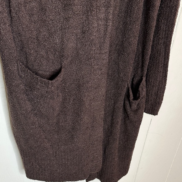 Barefoot Dreams Brown Hooded Cardigan - Picture 5 of 10